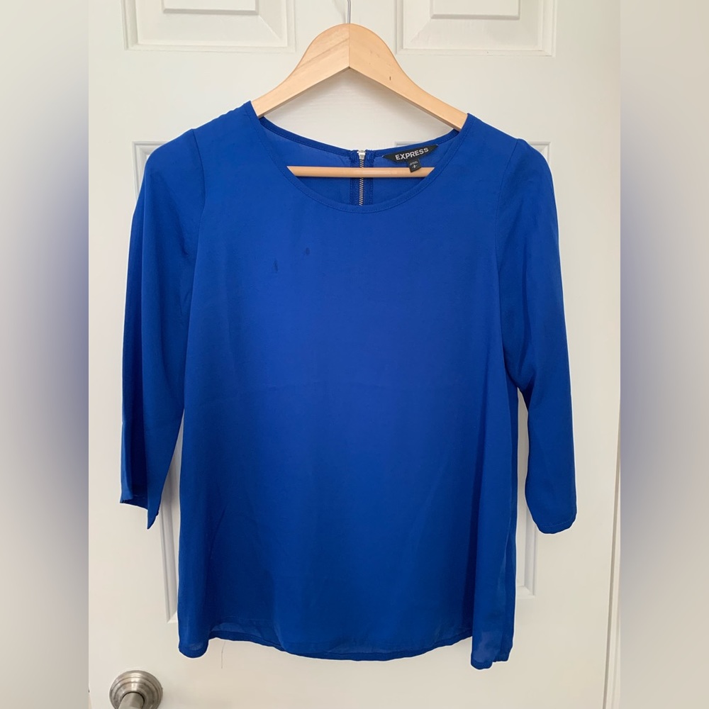 Express Blue 3/4 Sleeve Blouse - SZ XS